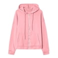 thumbnail image 5 of Women Zip Up Hoodie Long Sleeve Lightweight Sweatshirt Fall 2025 Loose Fit Y2K Casual Workout Jacket with Pockets, 5 of 6