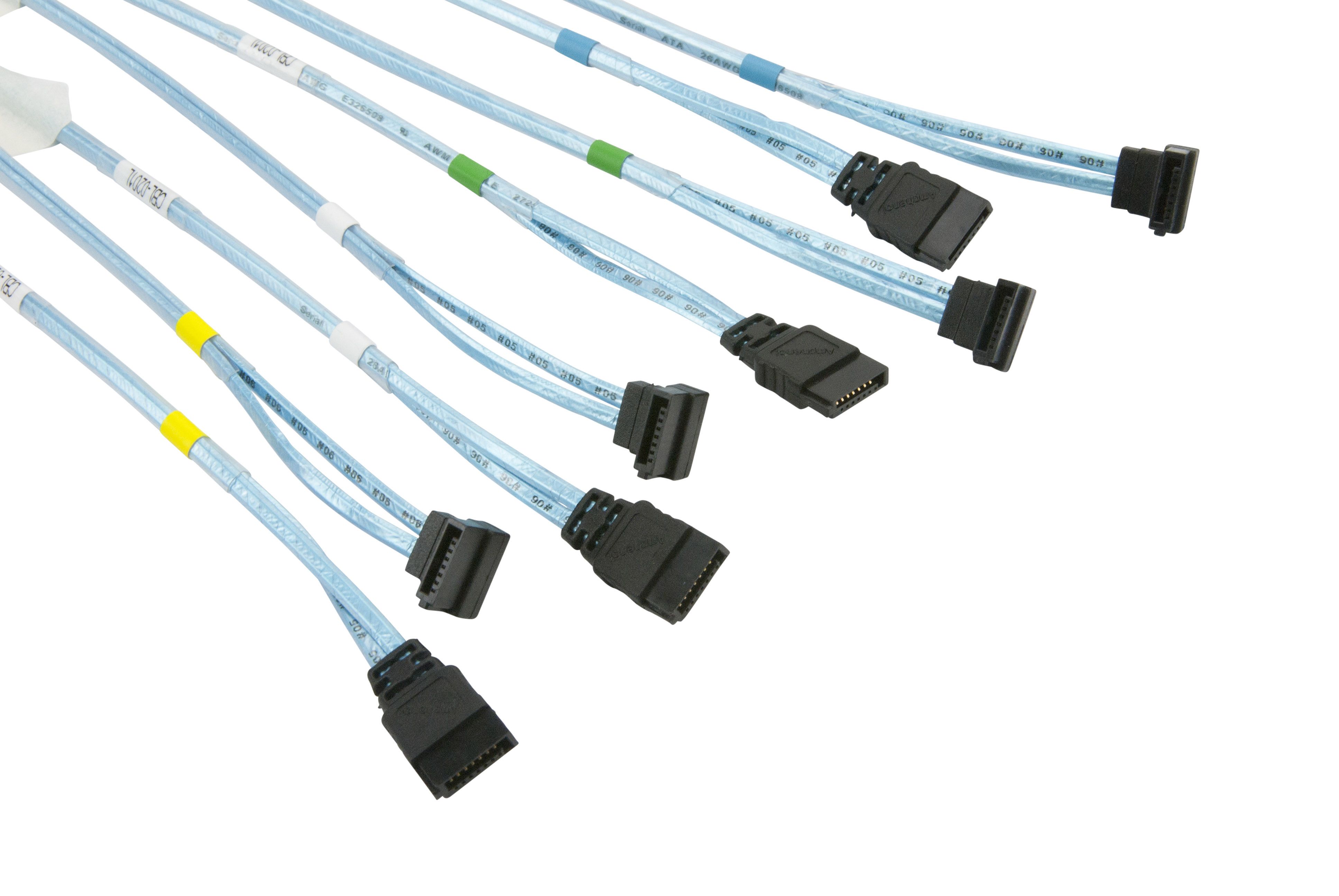 Supermicro CBL-0201L SATA Set of 4 Round Right Angle-Straight 51/47/41/37cm Cable