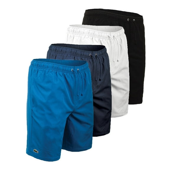 LACOSTE Men's Diamante-Print 8" Sport Drawstring Shorts XL Black