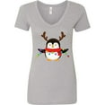 thumbnail image 3 of Inktastic Penguin Xmas Women's V-Neck T-Shirt, 3 of 5