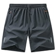 thumbnail image 4 of Domuza Men's Workout Running Shorts Quick Dry Lightweight Athletic with Zipper Pockets No Liner Gym Active Shorts Dark Gray XL, 4 of 4