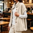 thumbnail image 6 of TARIENDY Warm Vests for Women Winter Fleece Jackets Sleeveless Stand Collar Button Down Outerwear Vest for Cold Weather Beige XL, 6 of 8