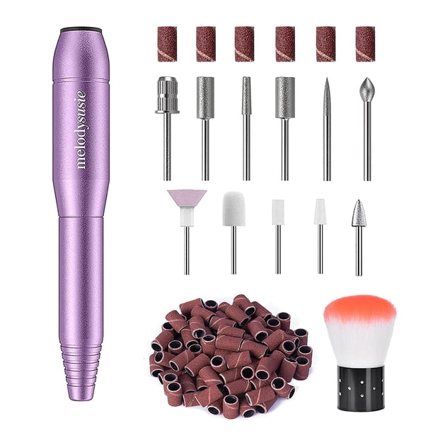 Taladro eléctrico para uñas 11 en 1, juego de lima de uñas eléctrica portátil para uñas de gel acrílico, herramienta de manicura y pedicura con brocas para uñas, bandas de lijado, cepillo para polvo,