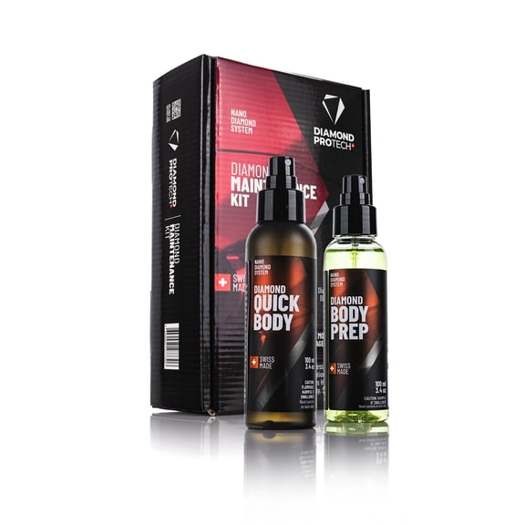 Diamond ProTech – Diamond Maintenance Kit – Diamond Quick Body 100ml Plus Diamond Body Prep 100ml Kit; Fast and Effortless Application; 6 Months Hydrophobic Protection