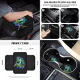 thumbnail image 5 of Xixirimido Green Turtle Print Car Front Seat Covers 12Pcs Set with Steering Wheel &Seat Belt Cover Car Trash Can Armrest Cover Air Vent Bag Rear View Mirror Cover Cup Coasters Kychain, 5 of 7