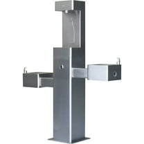 Outdoor Bottle Filling Station & Bi-Level Drinking Fountain, Stainless Steel