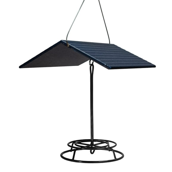 JCs Wildlife Large Weather Cover and Bird Seed Cylinder Feeder Combo Set - Keep Seed Cylinders Dry! (Blue)