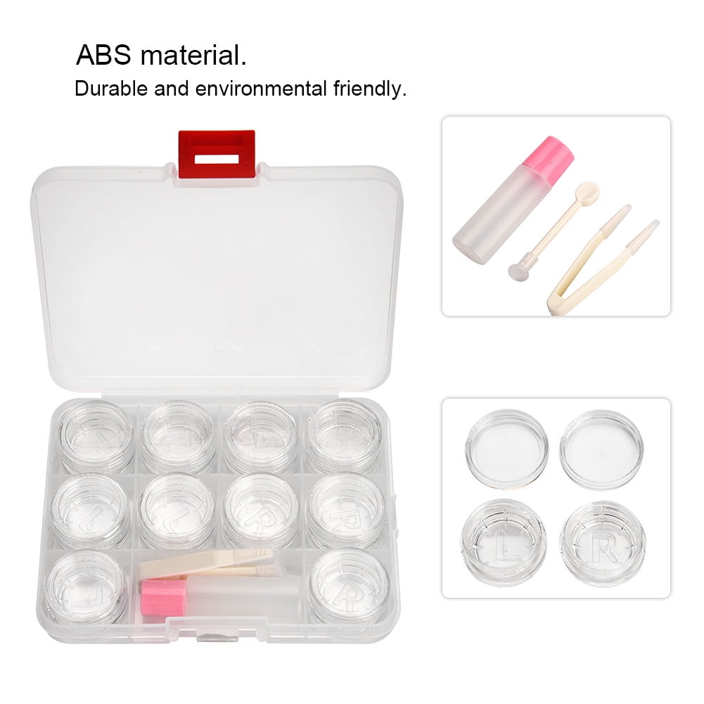 Mgaxyff 5 Pairs Transparent Contact Lenses Storage Box Colorful Contact