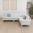 thumbnail image 3 of MAYEERTY Beige Massa Flannel 4-Piece Couch Living Room Sofa Set, 3 of 6
