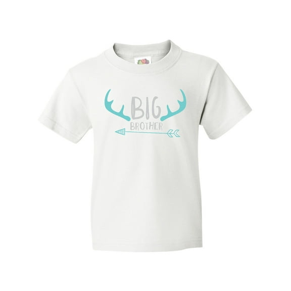 Inktastic Big Brother, Deer Antlers, Arrow - Blue Gray Youth T-Shirt