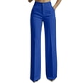 thumbnail image 3 of Inglocry Women's High Waisted Wide Leg Dress Pants Office Business Casual Work Trousers Flowy Work Palazzo Pants 2026 Blue XL, 3 of 7