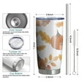 thumbnail image 6 of 20oz Tumblers Fall Pumpkins Leaves Pattern Stainless Steel Vacuum Insulated Double Wall Travel Tumbler Cups Mug with Lid and Straw,Cleaning Brush for Cold & Hot Drinks, 6 of 7