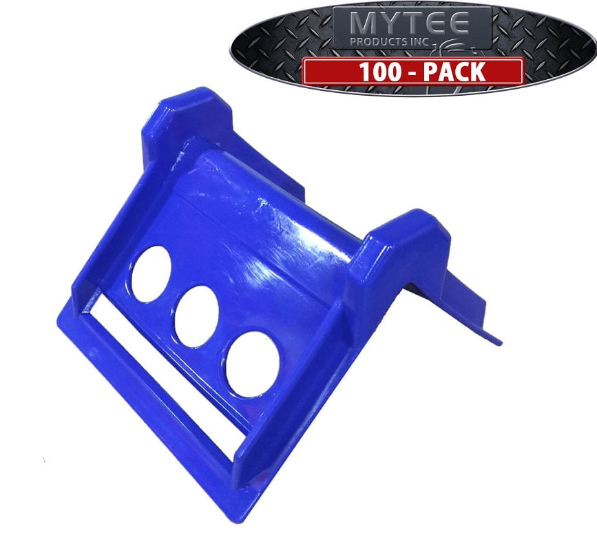 (100 Pack) Vee Board 4" Blue Plastic Corner Edge Protectors for Cargo
