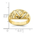 thumbnail image 4 of Solid 14k Yellow Gold Diamond-cut Striped Cut-Out Dome Ring Band Size 7, 4 of 8
