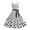 White, variant on Joernso Women Dress Retro A-line Big Swing Tight High Waist Bow Decor Sleeveless V Neck Back Zipper Dot Print Contrast Color Party Wedding Prom Ball Gown Summer Midi Dress
