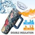 thumbnail image 5 of OBREWU Pioneer Flower Tumbler with Handle and Lid,Pioneer Flower 40oz Double Wall Vacuum Insulated Tumbler,Cups Gift for Women and Men, 5 of 7