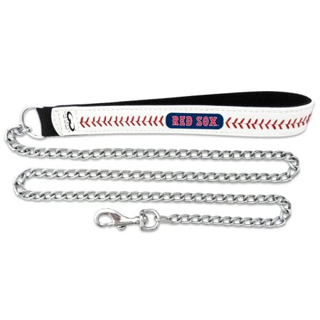 MLB Boston Red Sox Chaîne de Baseball en Cuir avec Laisse, 3,5 mm