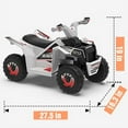 thumbnail image 3 of TOKTOO 6V 7Ah Powered Ride-on ATV for Toddler Aged 1-3 Year Old, Electric 4-Wheeler Toy Car w/ Horn, Music Player, Quad Bike-White, 3 of 11