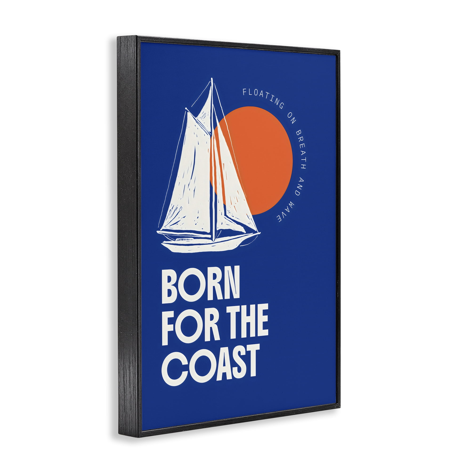 Stupell Industries Born For The Coast Black Framed Giclee Art, design by Creative Studio