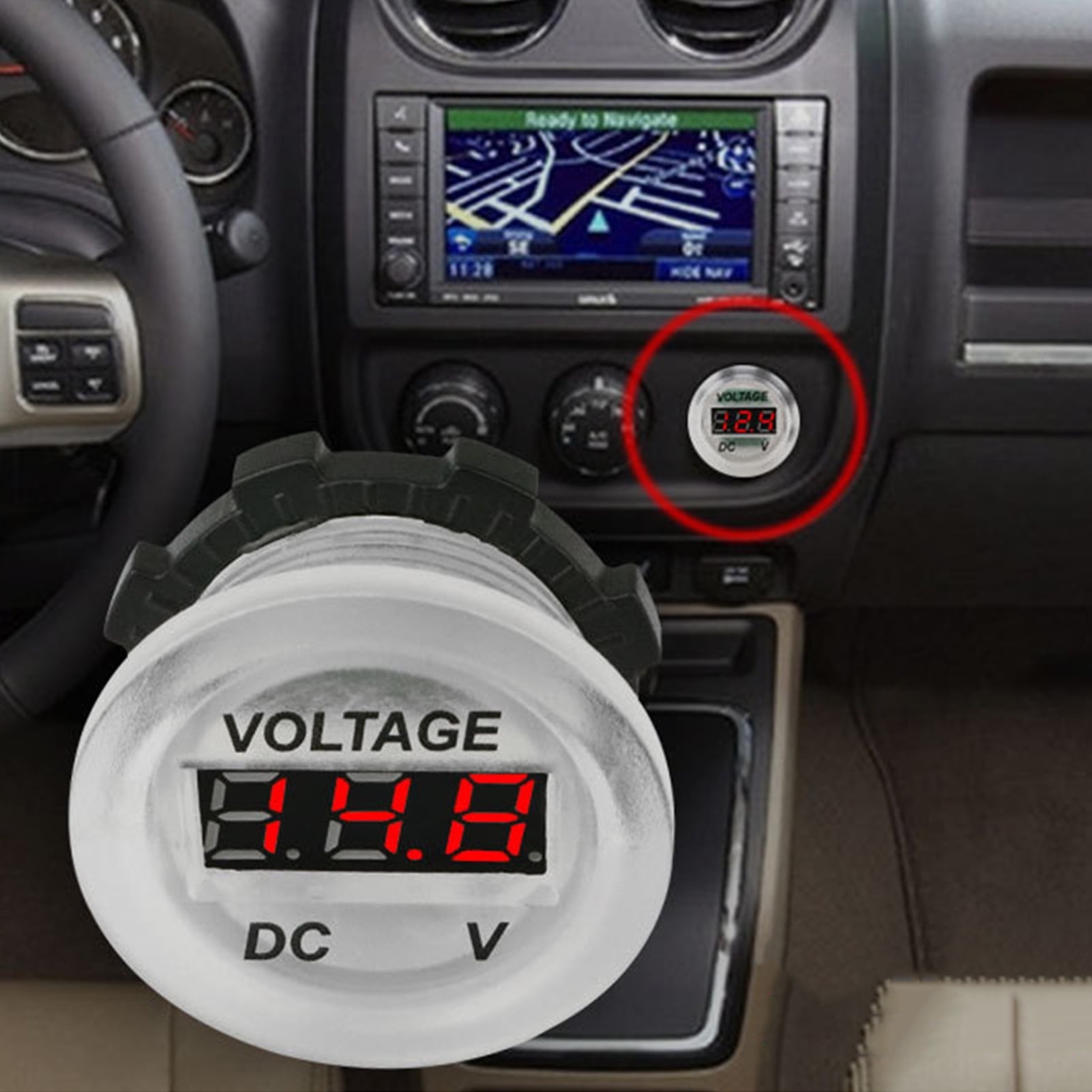 Mini DC 12v LED Waterproof Display Voltmeter Car Voltage Volt Gauge Panel Meter☃ 