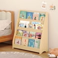 thumbnail image 3 of HUJHKIO 4-Tier Kids Bookshelf Toy Storage, Natural Wood Book Display Shelves for Kids, Organizer for Bedroom Playroom Classroom, Large Capacity Space-Saving, Tip-Proof Safe Design, Easy Assembly, 3 of 9