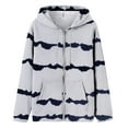 thumbnail image 4 of ICHUANYI Clearance Women's Fashion Casual Halloween Print Zip Hood Long Sleeve Pocket Jacket Top(White, XXL) ICHUANYI WER2023080907781, 4 of 4