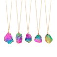 thumbnail image 1 of Collar Con Colgante De Cristal De Piedra Natural Para Mujer, Collar Con Colgante De Roca De Arco Iris De Piedra De Cristal Natural, Joyería De Piedras Preciosas Con Envoltura De Alambre Completo 1 Uds Cateissary AP005931-00, 1 of 6