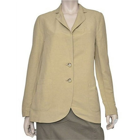 LAUREN RALPH LAUREN Vincent Silk/Linen Jacket Blazer, Light Wheat (X-Small)