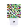 thumbnail image 1 of Balery Colorful Tie Dye Stained Glass Luz Nocturna LED con Sensor Automático, Enchufe con Sensor Crepuscular, Luz Suave de 0.5W para Dormitorio, Pasillo, Baño-EU, 1 of 7