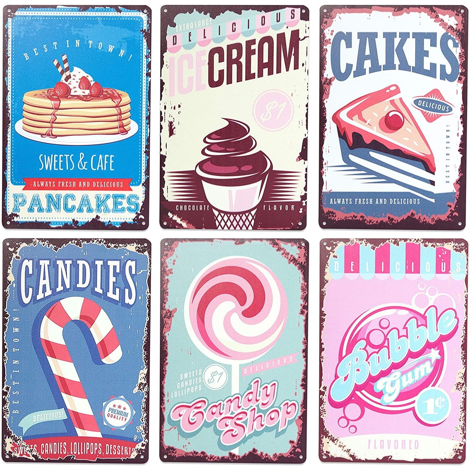 BAKERY Vintage Style Metal Tin Sign 4 Candy Shop General Store Bakery 
