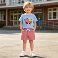 thumbnail image 6 of Back to School Toddler Boy 2 Pack Outfit Cotton T Shirt and Shorts Set First Day of Preschool Kindergarten Clothes, 6 of 9