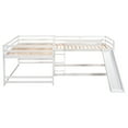 thumbnail image 5 of Churanty L Shaped Bunk Bed for 4, Quad Bunk Bed with Slide Full Over Full Wood Bunk Frame for Kids Girls Boys,White, 5 of 14