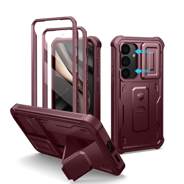 Funda Dexnor para Samsung Galaxy S25 con funda de cámara y soporte