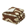 thumbnail image 3 of Home Soft Things Southwest faux fur blanket - Coffee - 90x96", 3 of 5