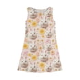 thumbnail image 3 of LTTVQM Easter Dresses for Girls 2026 Egg Rabbit Print Funny Sleeveless Sundresses Soft Crew Neck Midi Dresses Lightweight Church Dresses Yellow 3-4 Years, 3 of 5