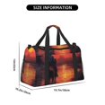thumbnail image 3 of Easygdp Sunset River Western Cowboy Bolsa de Gimnasio, Bolsa de Viaje Duffel, Bolsa de Fin de Semana con Compartimentos, Bolsa de Mano para Noche, 3 of 7