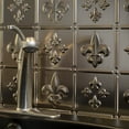 thumbnail image 2 of FASÄDE Fleur de Lis Decorative Vinyl 18in x 24in Backsplash Panel in Brushed Nickel (5 Pack), 2 of 7