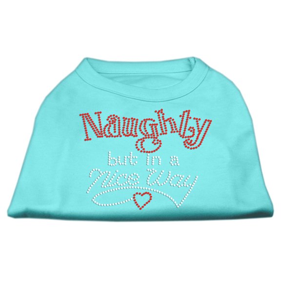 Christmas Pet Dog Cat Shirt Rhinestone, "Naughty, But In A Nice Way"