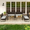 thumbnail image 1 of Costway 8 Piece Patio Furniture Set with Cushioned Chairs & Wood Plastic Coffee Table, 1 of 10