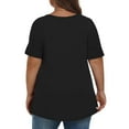 thumbnail image 3 of Ayolanni Womens Tee Shirts V-Neck Plus Size Short Sleeve Black Solid T-Shirts Girls Shirts 4x, 3 of 7