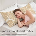 thumbnail image 5 of Beige Leaves Body Pillow Cover 20 x 60 Inch Decorative Pillow Cover Summer Botanical Tropical Leaf Lumbar Pillowcase Seasonal Rectangle Cushion Case for Couch Sofa Bed Living Room, 5 of 9