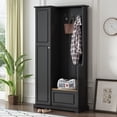 thumbnail image 2 of Kselythan Hall Tree with Storage Bench, 3 In 1 Entryway Bench with Coat Rack and Shelf, Hall Tree with Flip-Up Bench for Entryway Hallway, 2 of 7
