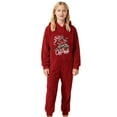 thumbnail image 3 of FYDUU Christmas Girls Zip Up Jumpsuits Kids Fuzzy Hooded Rompers Soft Cozy Onesie Pajamas One-Piece Warm Winter Clothes Cute Onesies 1-2 Years, 3 of 4