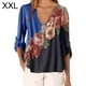 thumbnail image 1 of Blusa Camisa con cuello en V y estampado floral Blusa suelta de manga larga Top de mujer, Azul, XXL Kearding AP002021-53, 1 of 5