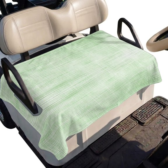 Golf Cart Seat Cover Sage Green Linen Texture Club Car Golf Cart Seat Covers Soft Absorbent Golfcart Towel Blanket Modern Solid Color Golf Seat Covers for Cart Decor Fits 2 & 4 Passenger 51"x31"
