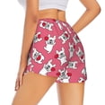 thumbnail image 2 of Uemuo French Bulldog Pattern Women's Athletic Shorts High Waisted Running Shorts with Liner Pockets Gym Elastic Workout Shorts-XX-Large, 2 of 9