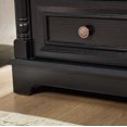 thumbnail image 6 of AENKYO Farmhouse 2-Drawer Nightstand with Charging Station, Rustic Wooden End Table for Bedroom & Living Room, Black, 6 of 8