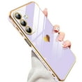 thumbnail image 5 of LeYi for Samsung Galaxy A16 5G Case: with Tempered Glass Screen Protector [2 Pcs]+ Full Camera Lens Protection, Love Heart Plating Women Cute Luxury Soft TPU Shockproof Phone Case, Purple, 5 of 7
