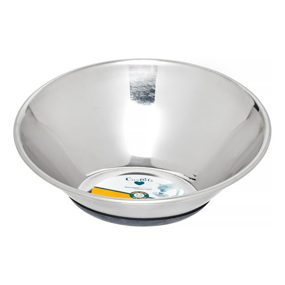 OurPets Tilt-A-Bowl Small 2.5CUP Chic Design Rubber Base Stainless Steel