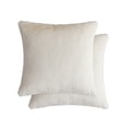 thumbnail image 5 of Sonive 2 Pack Faux Rabbit Fur Dual Texture Throw pillow cover 24"×24", Decorative Furry Fuzzy Pillow Shams with Invisible Zipper Bedroom Living Room, White, 5 of 9
